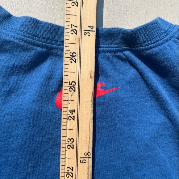 Men's Nike T-Shirt Blue All-Over Spell XL Swish Logo Streetwear City Sports - Picture 15 of 15